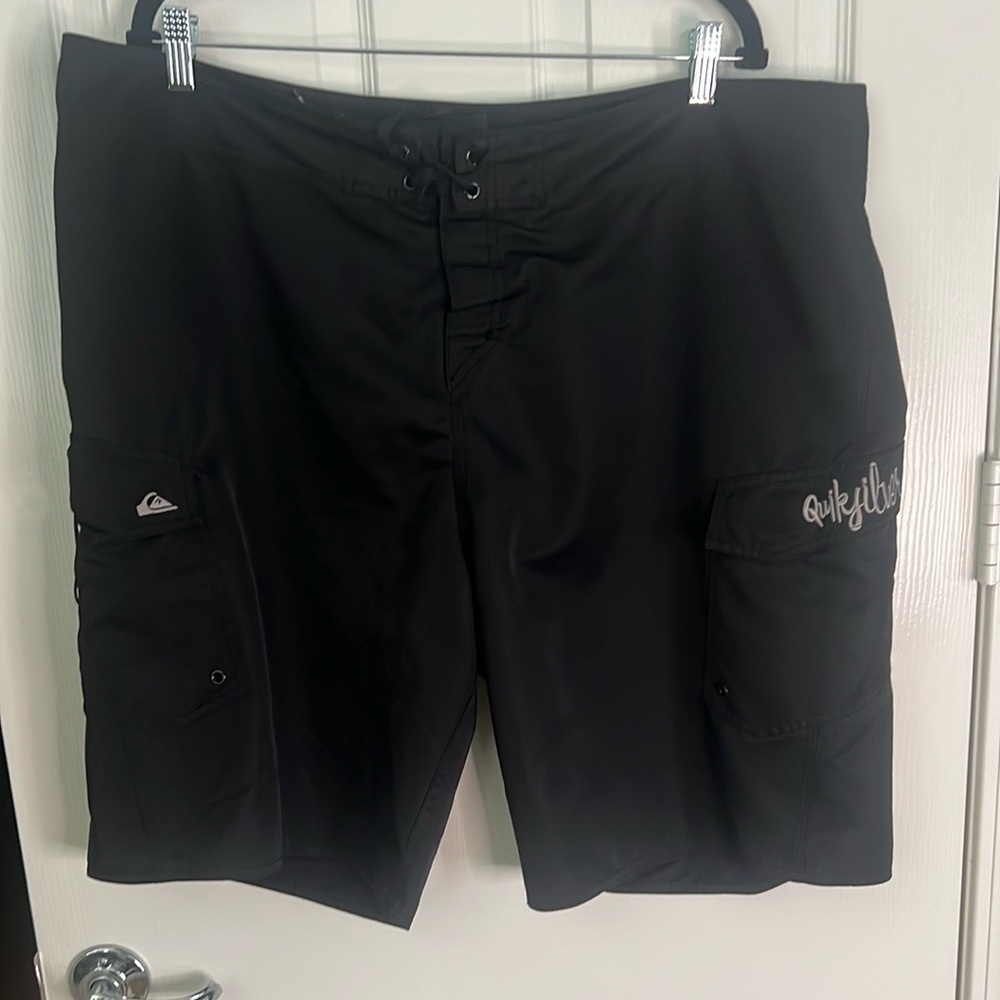 Quiksilver Black Men's Swim Board Shorts, Size 42